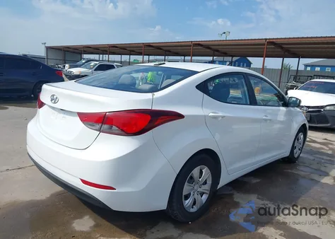 2016 Hyundai Elantra Se from USA, damaged, VIN 5NPDH4AEXGH726523